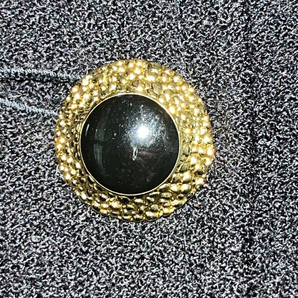 VINTAGE ST. JOHN BLACK KNIT COAT - POCKETS &  BALLOON SLEEVES MADE IN USA EUC 16 - Picture 5 of 16